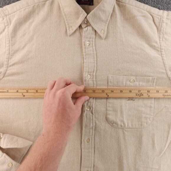 Paul & Shark Flannel Italy Cotton Herringbone Button-Down 16 Heavyweight Beige - Picture 13 of 16